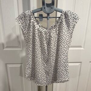 LC Lauren Conrad Black and White Polka Dot Blouse